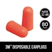 Disposable Earplugs, Orange, 80PR/PK - 7100114969